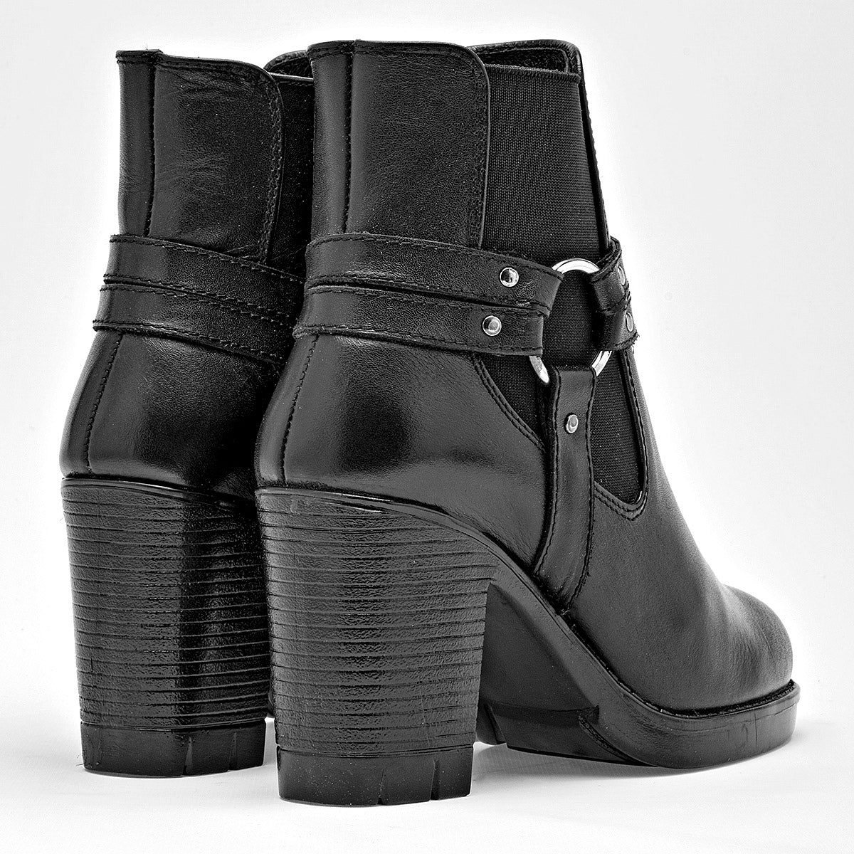 Botin Casual Principessa Piel Mujer 3058 Negro Tacon 9 Cm