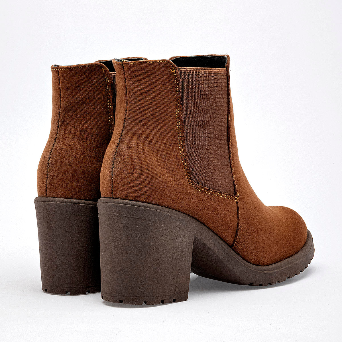 Botin Casual Queen Mujer 502515 Camel Tacon 7 Cm Tubo 10 Cm