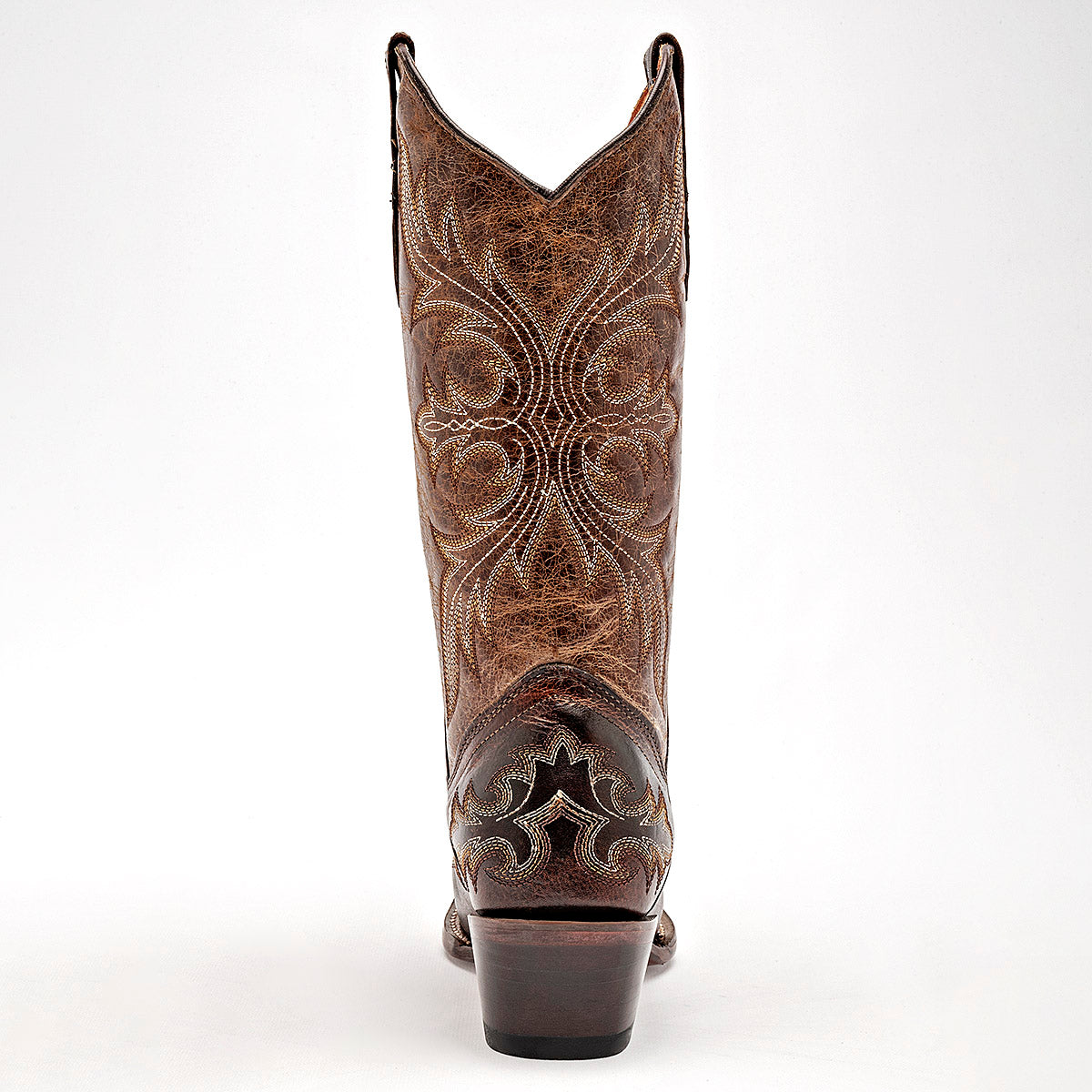 Bota vaquera piel trankasboots paramujer Pv850 Cafe Tacon 5CM tubo 30CM