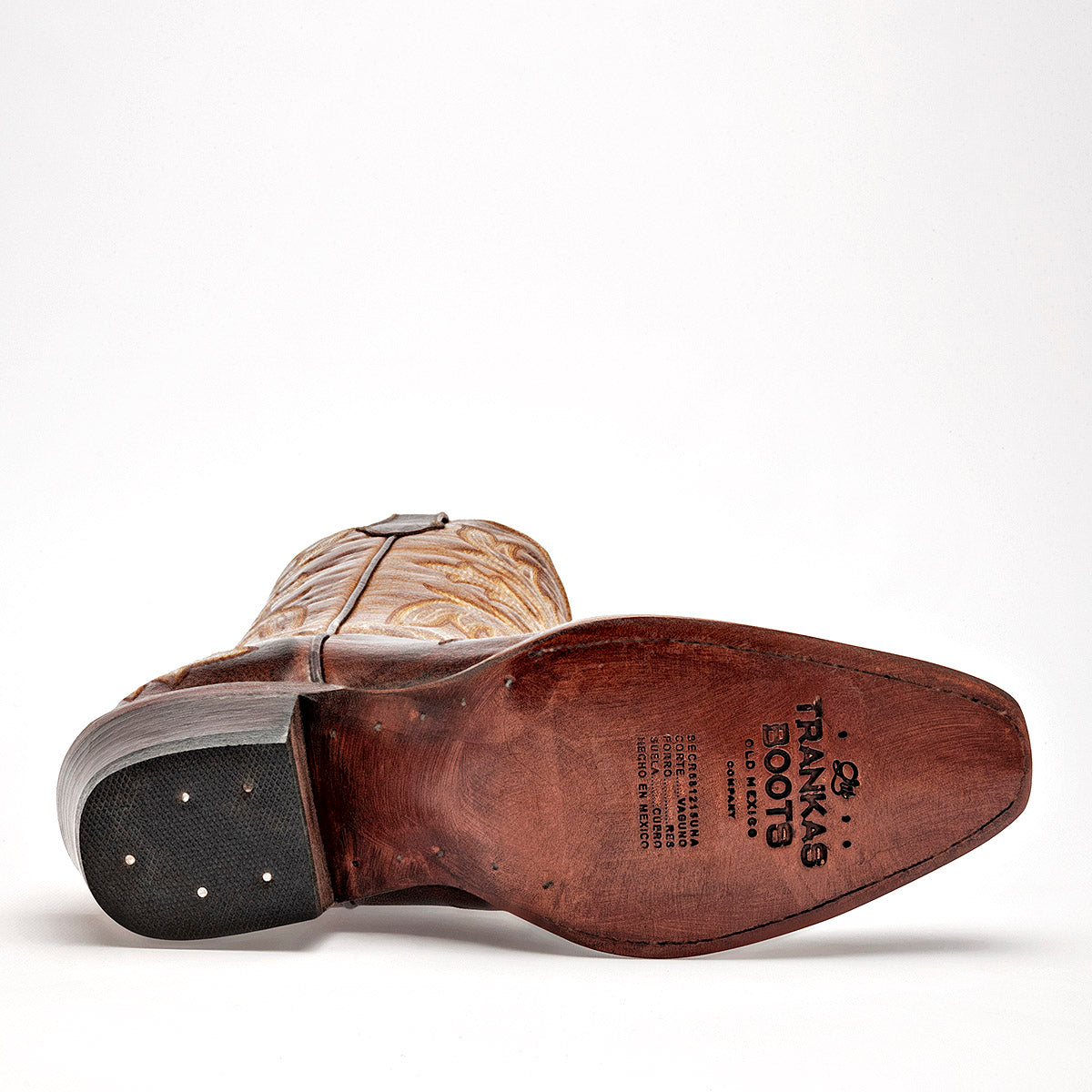 Bota vaquera piel trankasboots paramujer Pv850 Cafe Tacon 5CM tubo 30CM