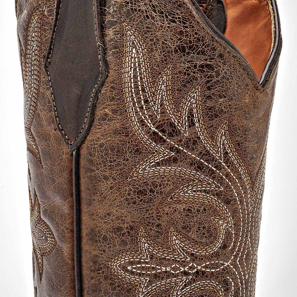 Bota vaquera piel trankasboots paramujer Pv850 Cafe Tacon 5CM tubo 30CM