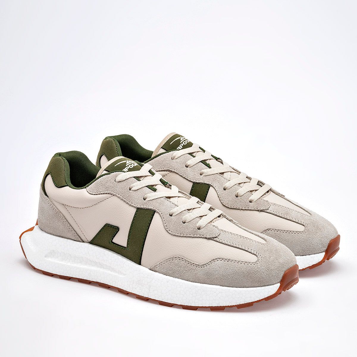 TENIS URBANO HOMBRE APOORT A5024 BEIGE OLIVO