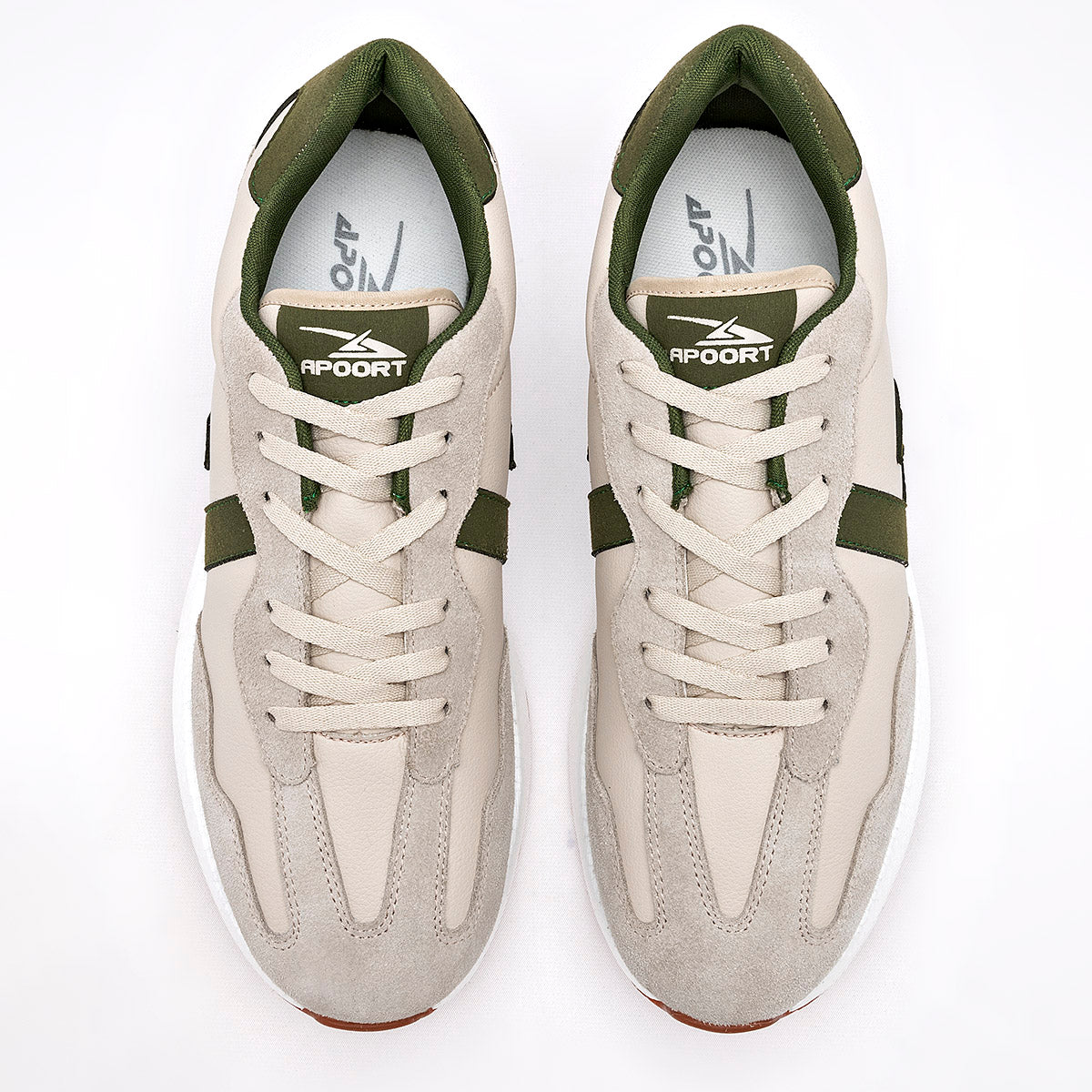 TENIS URBANO HOMBRE APOORT A5024 BEIGE OLIVO