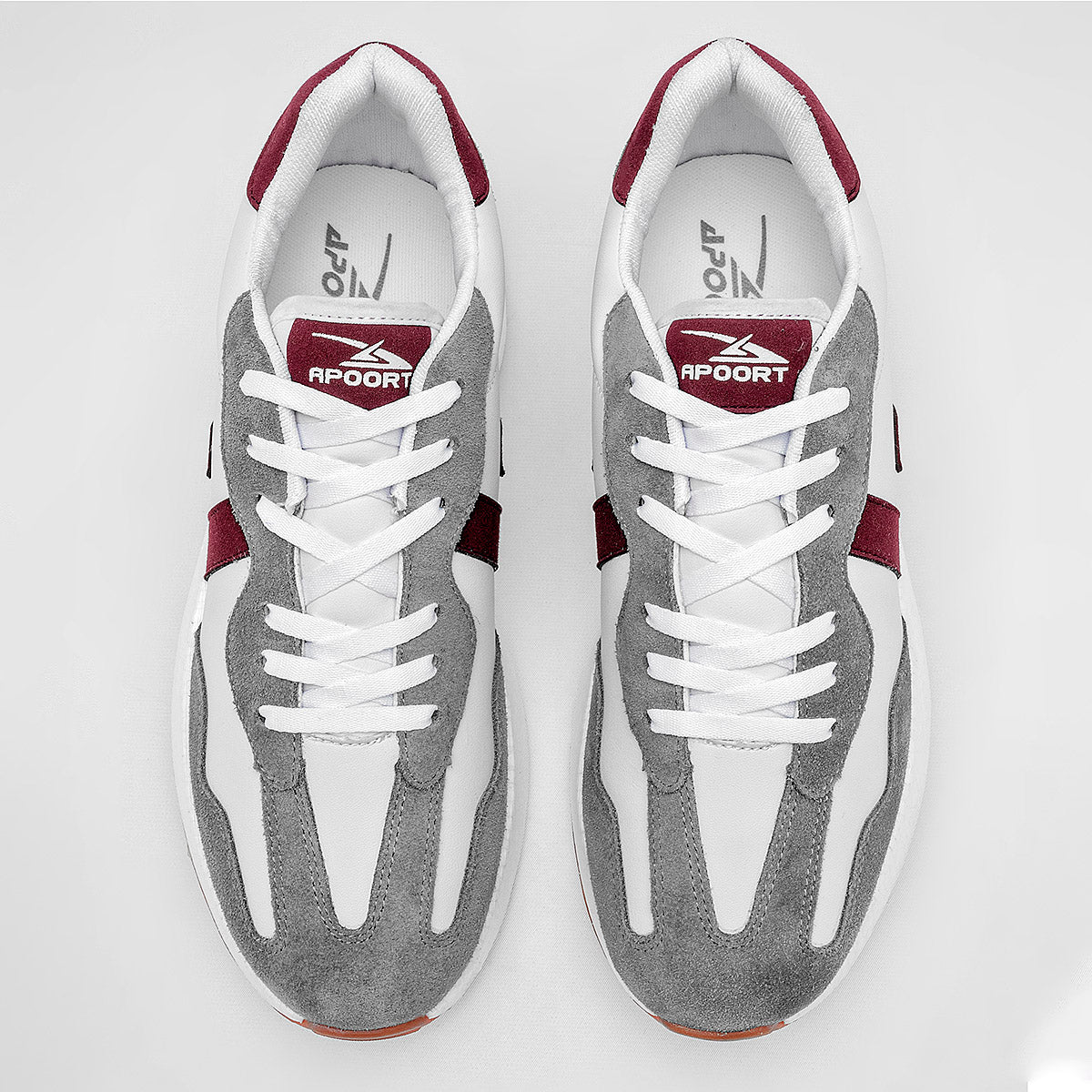 TENIS URBANO HOMBRE APOORT A5024 BLANCO GRIS VINO