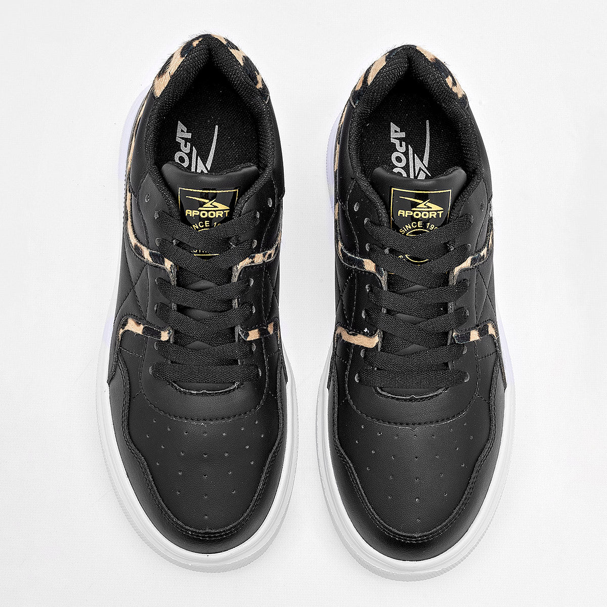 TENIS URBANO MUJER APOORT C143 NEGRO BEIGE