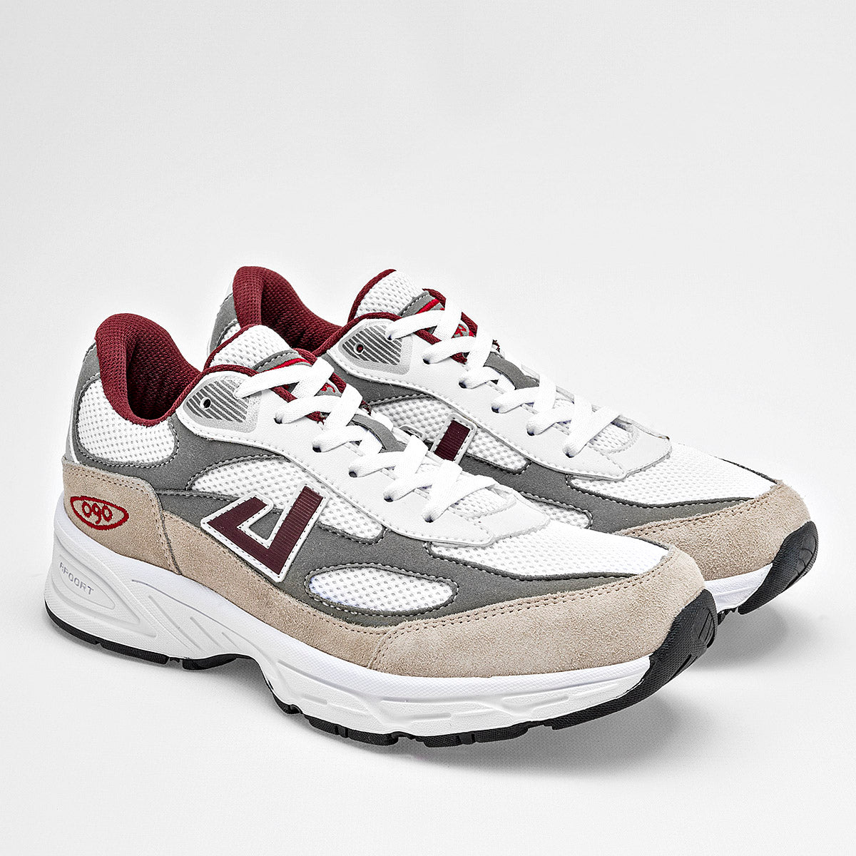 TENIS URBANO HOMBRE APOORT D090 BLANCO GRIS VINO