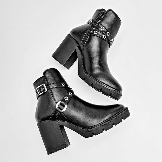 Botin Casual Been Class Mujer 19693 Negro Tacon 8 Cm