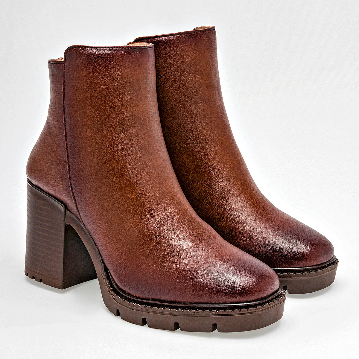Botin Casual Been Class Mujer 19694 Cafe Tacon 8 Cm