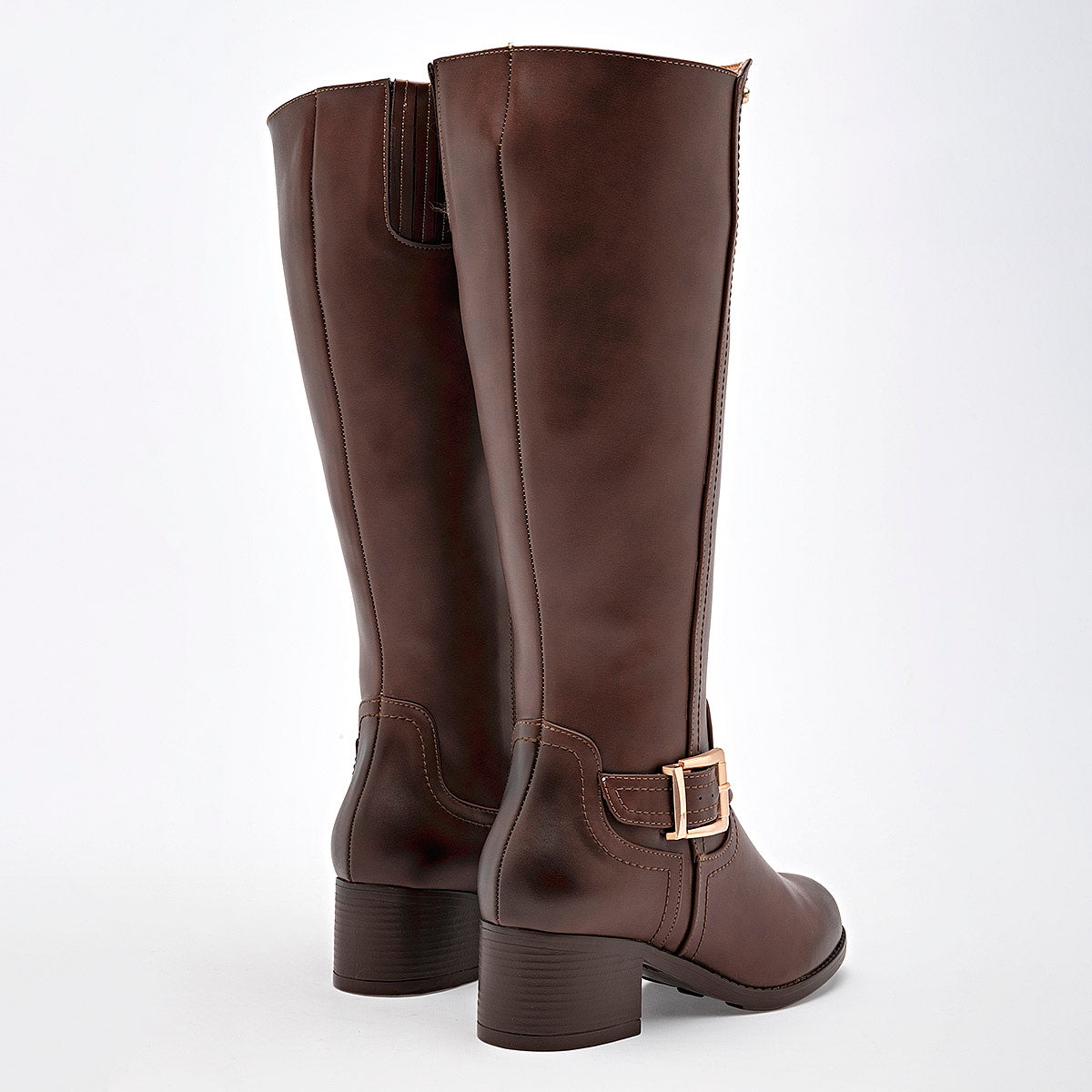 Bota Larga Celex Para Mujer 525 Color Cafe Tacon 5 Tub0 37