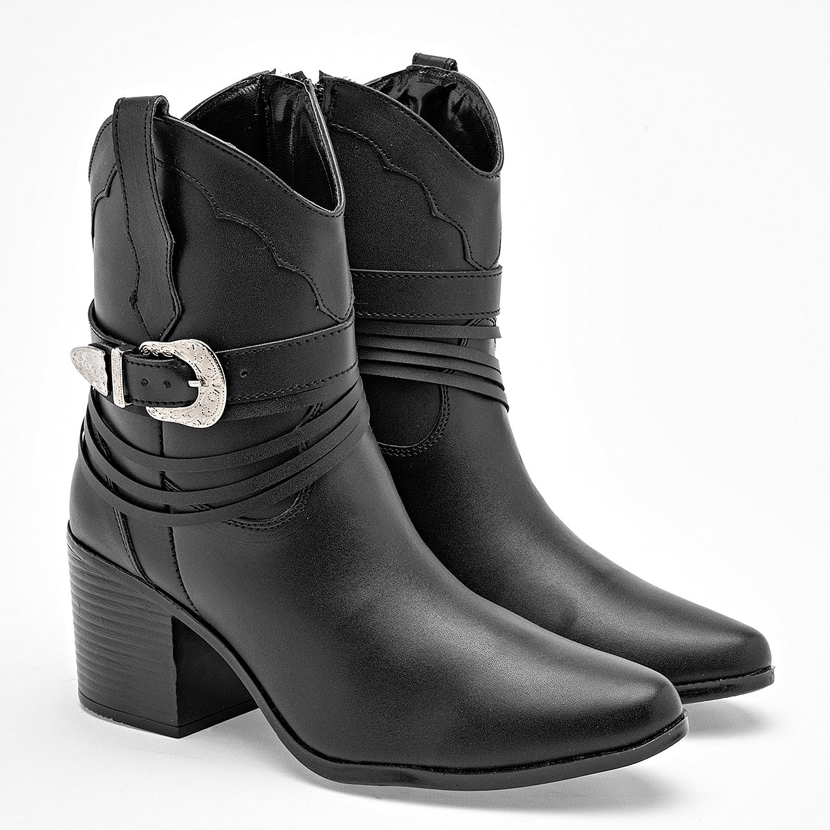 Bota Vaquera Celex Mujer 4999 Negro Tacon 7 Cm Tubo 12 Cm