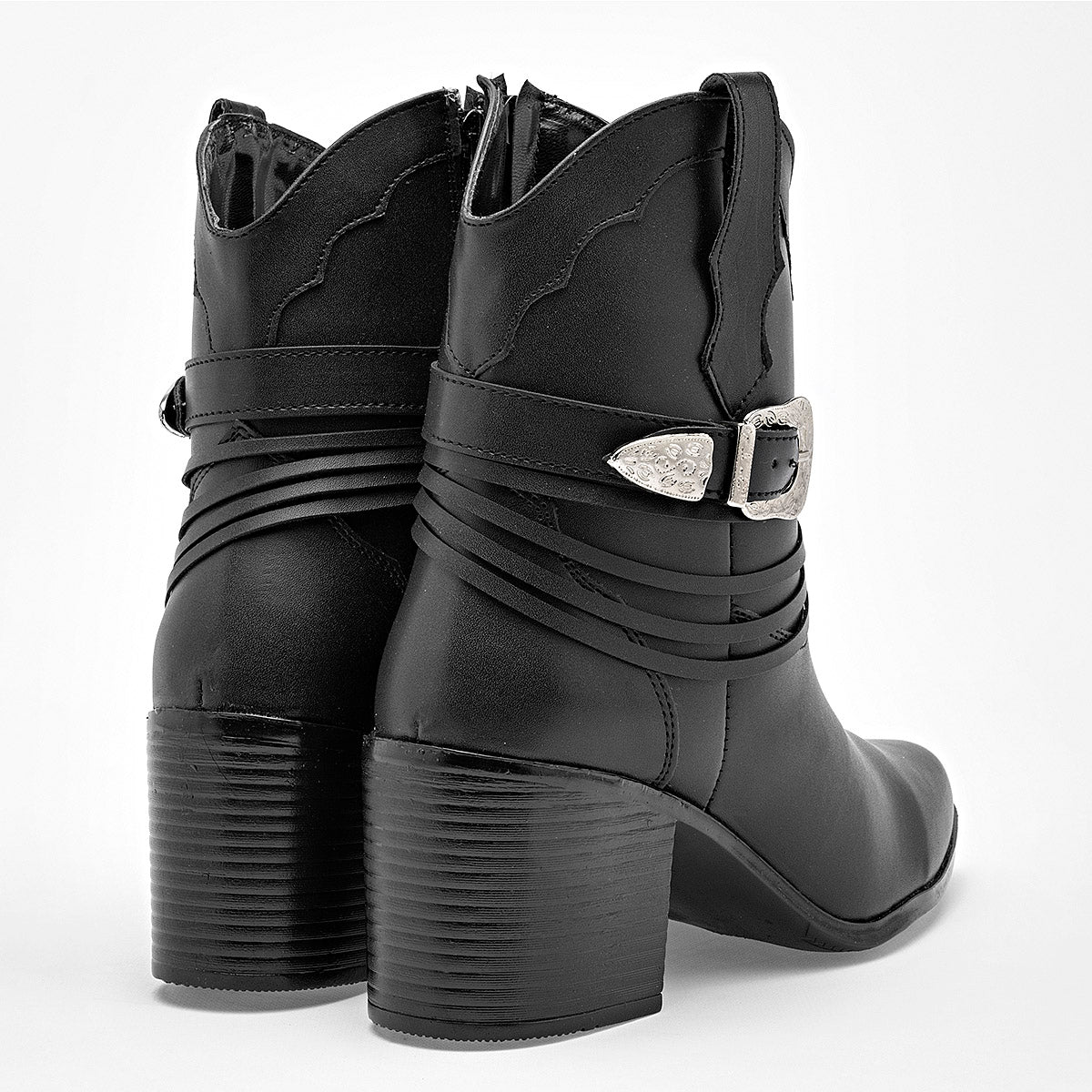 Bota Vaquera Celex Mujer 4999 Negro Tacon 7 Cm Tubo 12 Cm