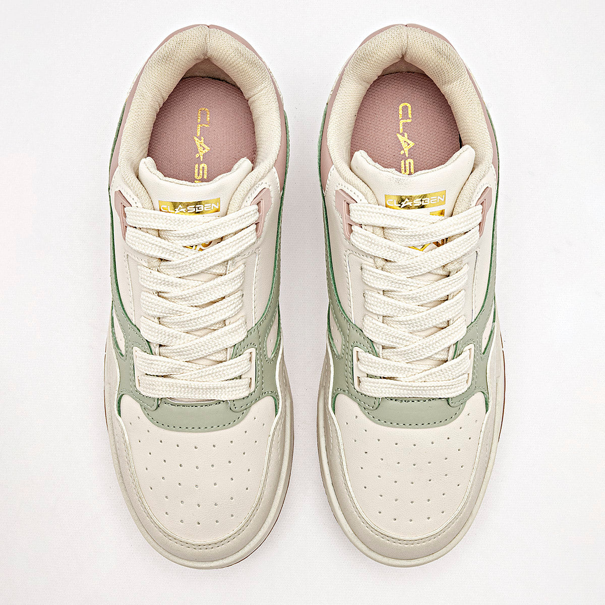 TENIS URBANO MUJER CLASBEN MIKA LATE VERDE ROSA