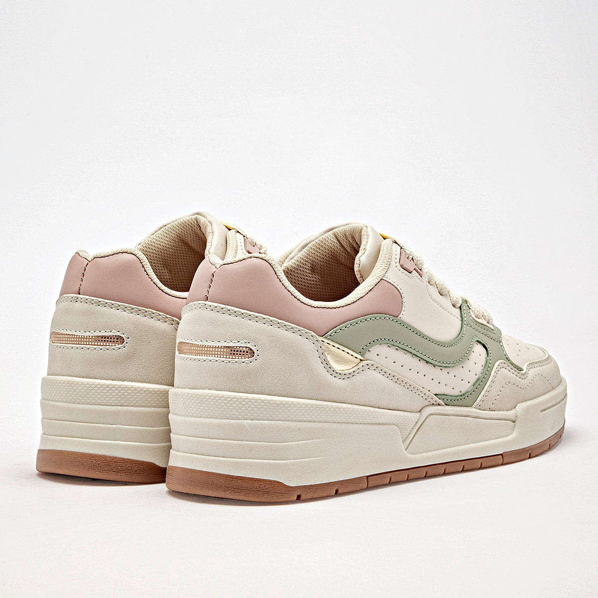 TENIS URBANO MUJER CLASBEN MIKA LATE VERDE ROSA