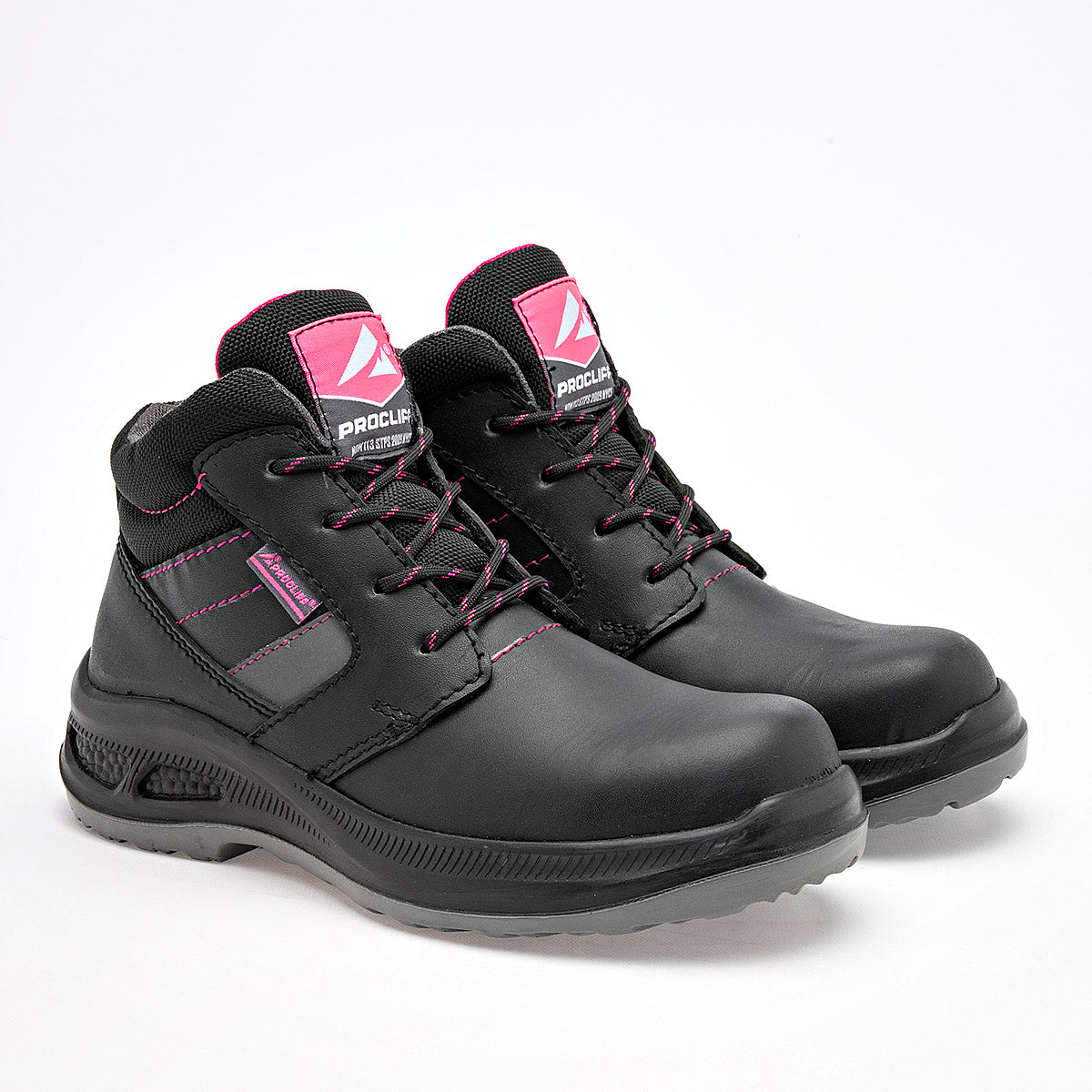 Botin De Trabajo Piel Cliff Mujer 476 Negro Casco Poliamida