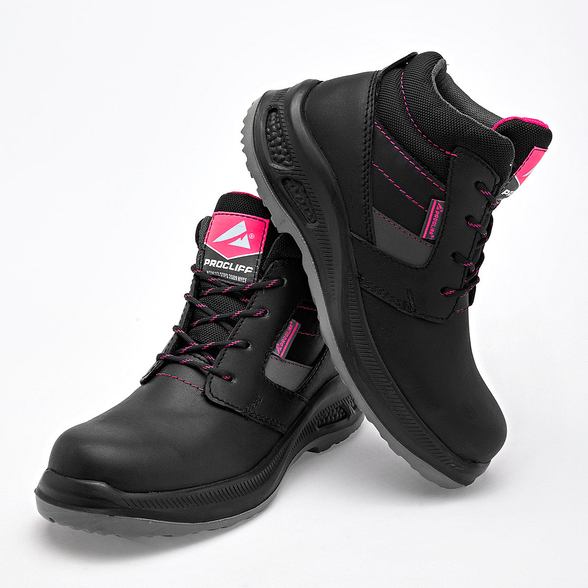 Botin De Trabajo Piel Cliff Mujer 476 Negro Casco Poliamida