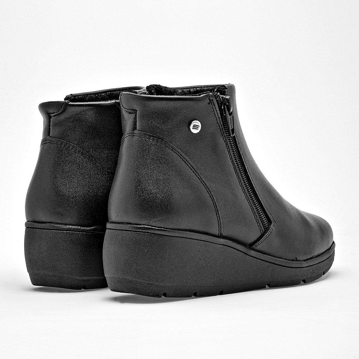 Botin Casual Piel Mujer Epidemia 353 Negro Plataforma 4 Cm
