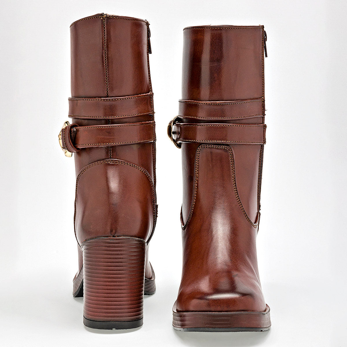 Botin Casual Giselle Mujer 5202 Cafe Tacon 8 Cm Tubo 20 Cm