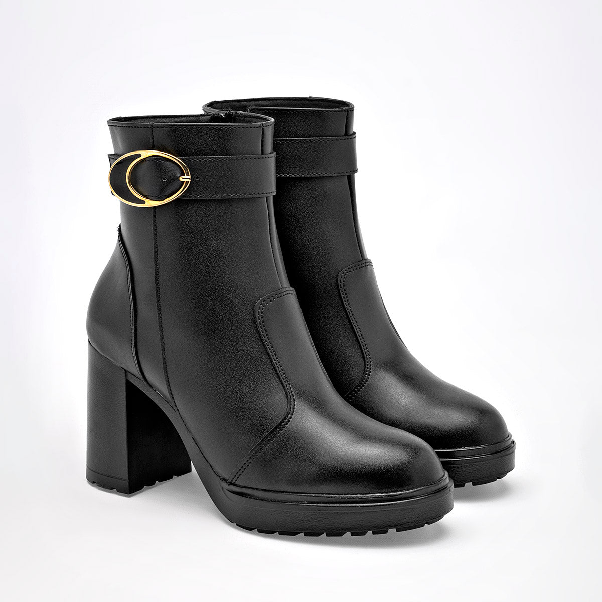 Botin Casual Green Love Mujer 95235 Negro Tacon 8 Cm
