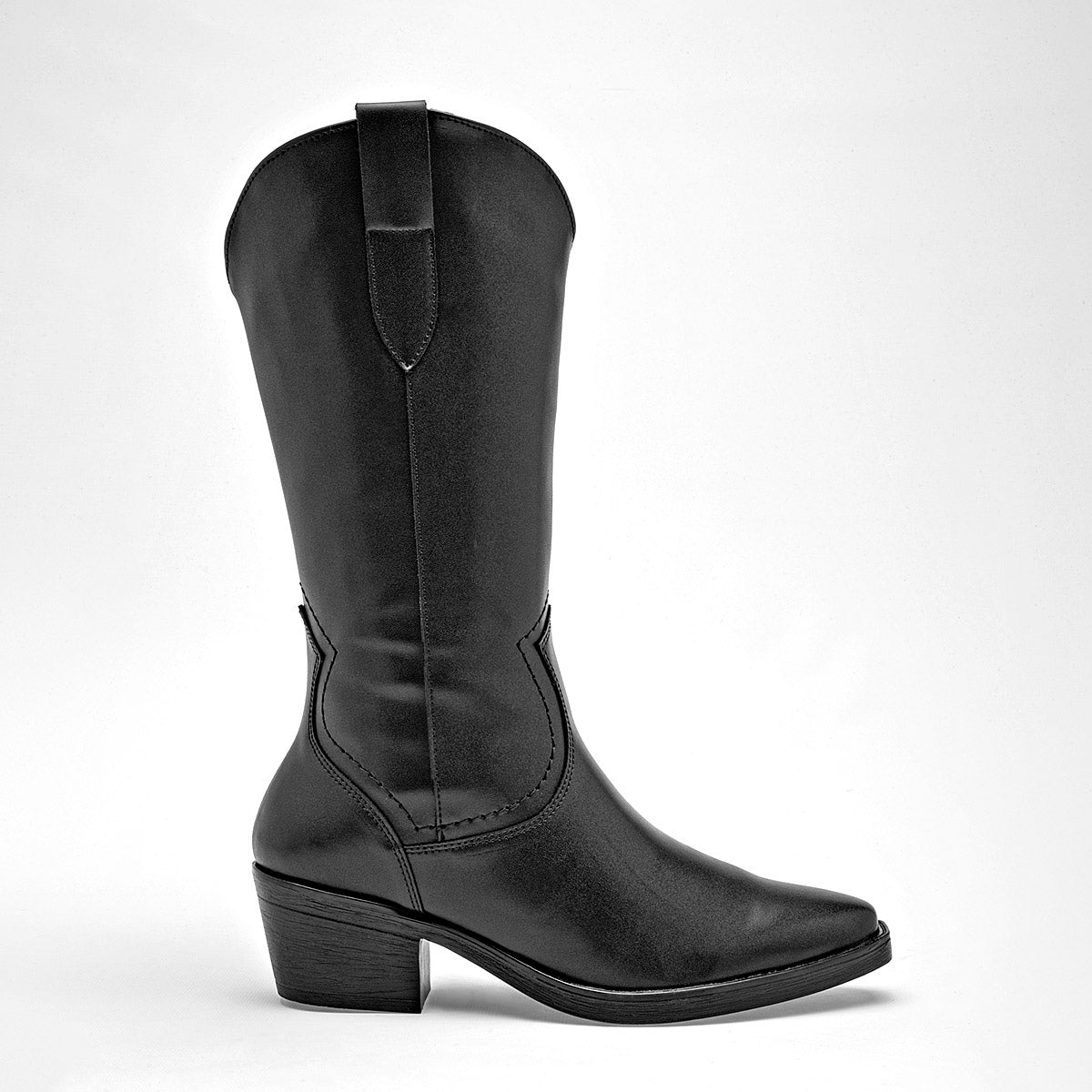 Bota Larga Green Love Para Mujer 95270 Negro Tacon 5 Tubo 27
