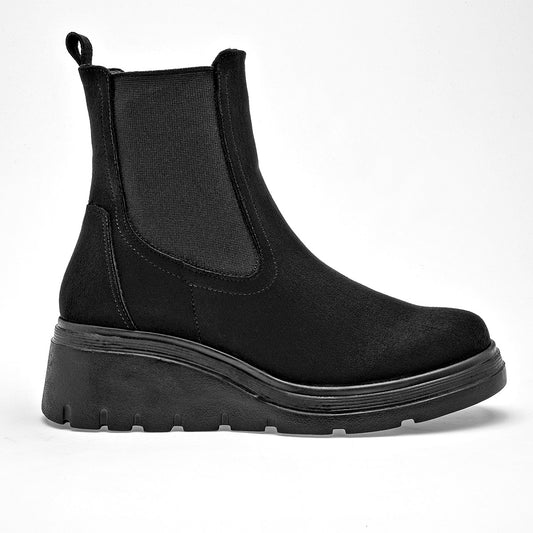 Bota Casual Green Love Mujer 95291 Negro Plataforma 5 Cm