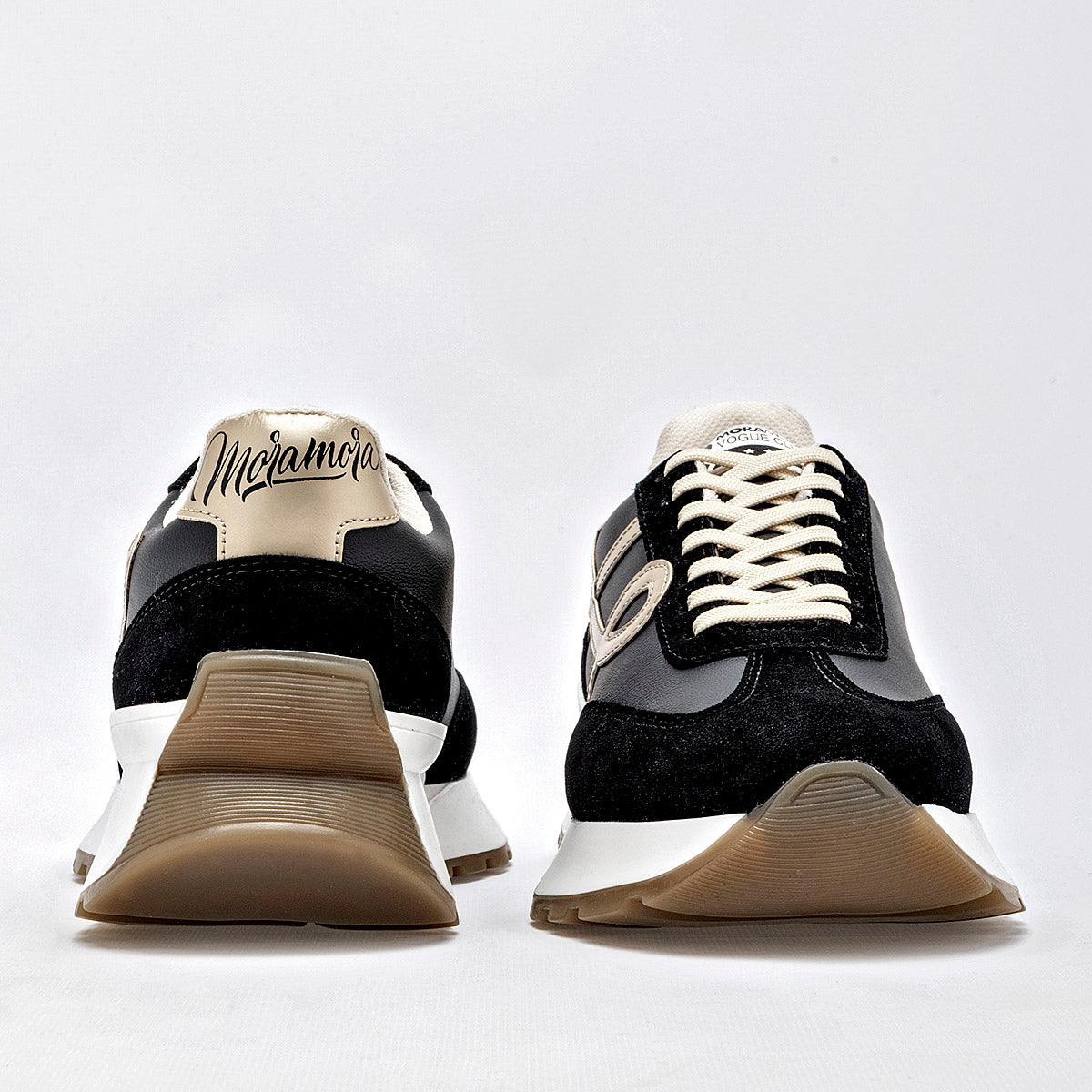 TENIS URBANO MUJER MORAMORA AMADA NEGRO ORO