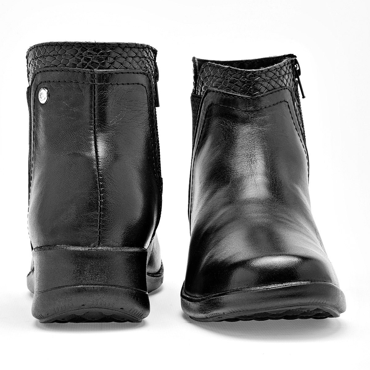 Botin Casual Piel Moramora Negro Darla Negro Tubo 11 Cm