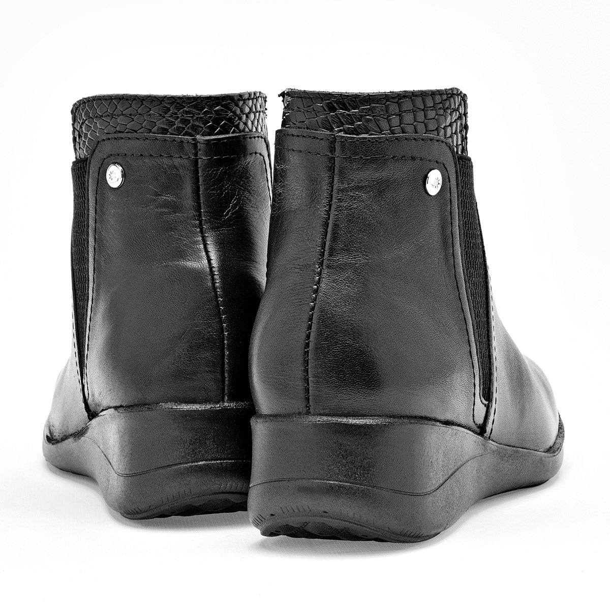 Botin Casual Piel Moramora Negro Darla Negro Tubo 11 Cm