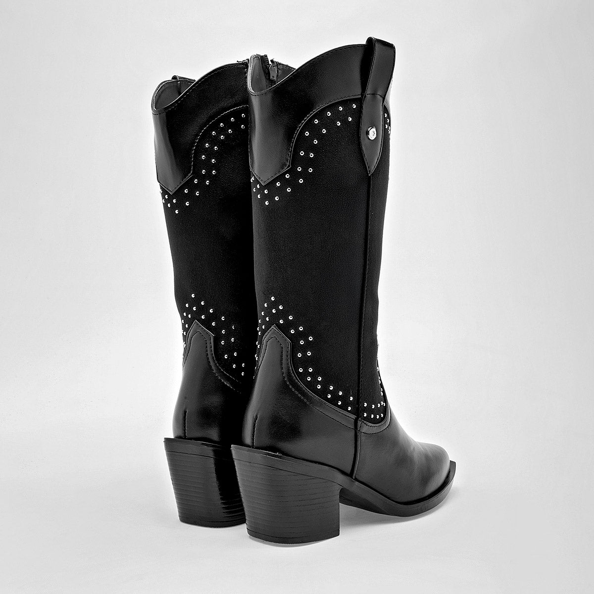 Bota vaquera moramora para mujer 1107580 negro tacon 7cm tubobo 28 Cm