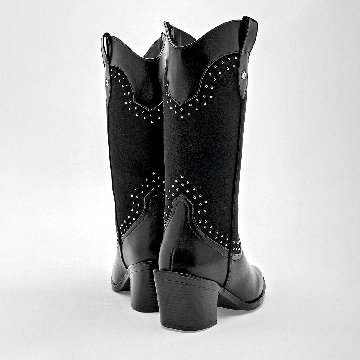 Bota vaquera moramora para mujer 1107580 negro tacon 7cm tubobo 28 Cm