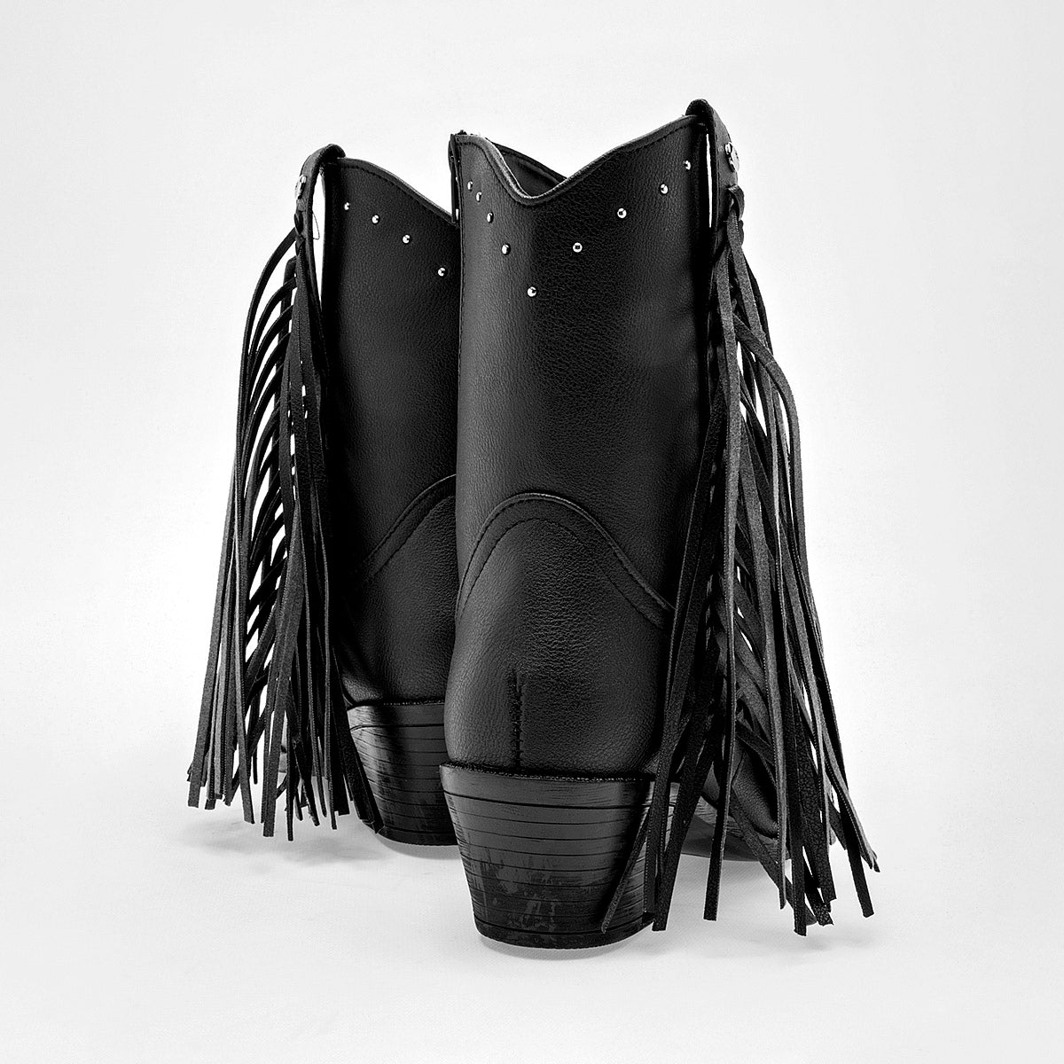 Bota Vaquera Moramora Mujer Mina Negro tacon 6cmTubo 19 Cm