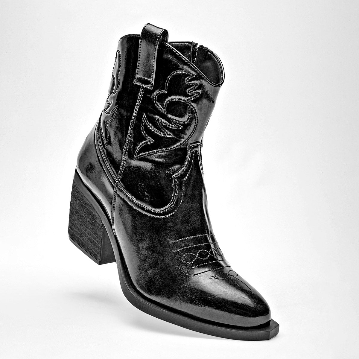 Bota Vaquera Lady One Ca7511 Negro Tacon 7 Cm Tubo 12 Cm