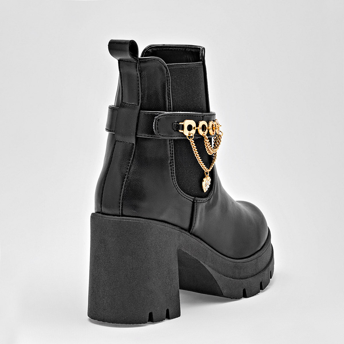 Botin Casual Lady One Mujer Dz584 Negro Tacon 8 Cm