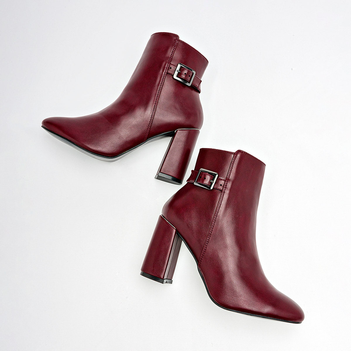 Botin Casual Lady Paulina Mujer 10508 Vino Tacon 9 Cm
