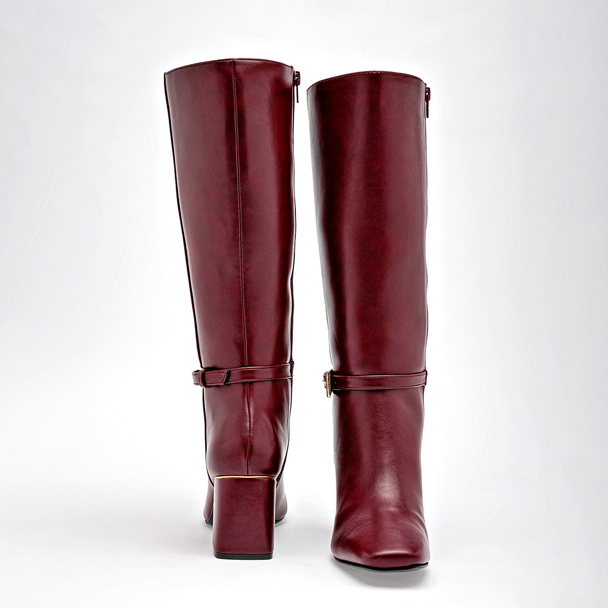 Bota Larga Lady Paulina Para Mujer 39702 Vino Tacon 7cm Tubo 35cm