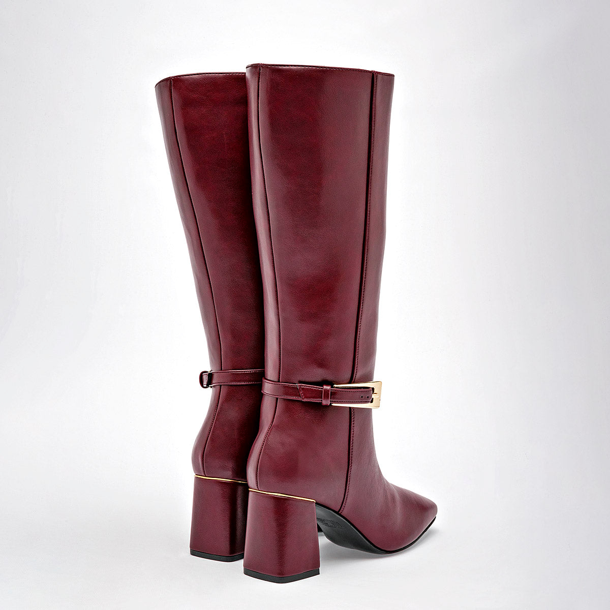 Bota Larga Lady Paulina Para Mujer 39702 Vino Tacon 7cm Tubo 35cm