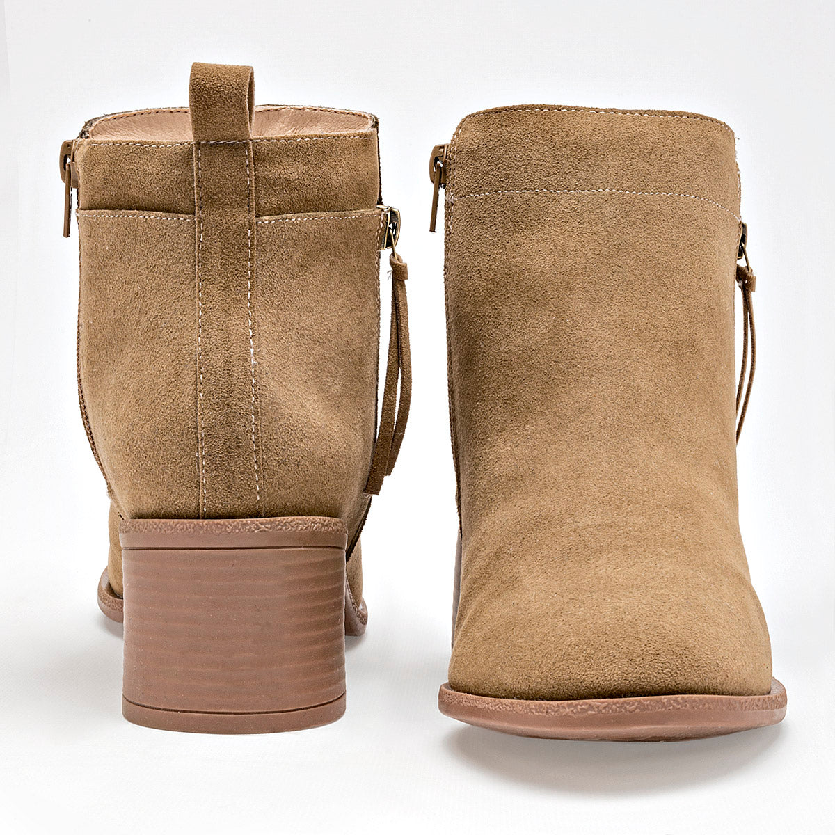 Botin Casual Lady Paulina Mujer 39801 Camel Tacon 6 Cm