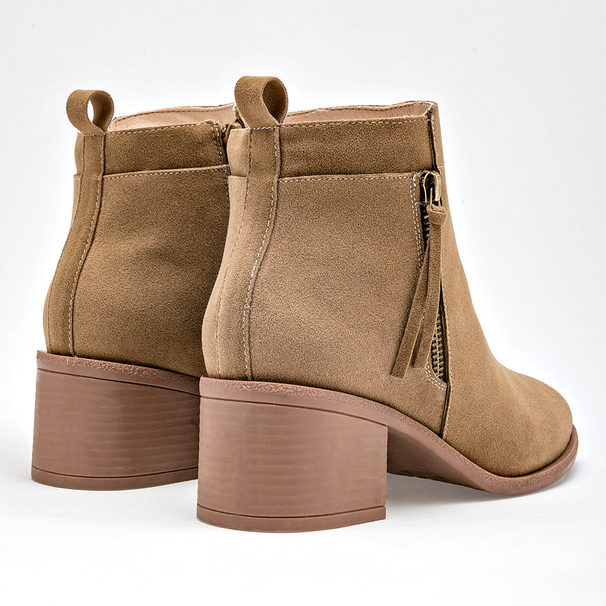Botin Casual Lady Paulina Mujer 39801 Camel Tacon 6 Cm