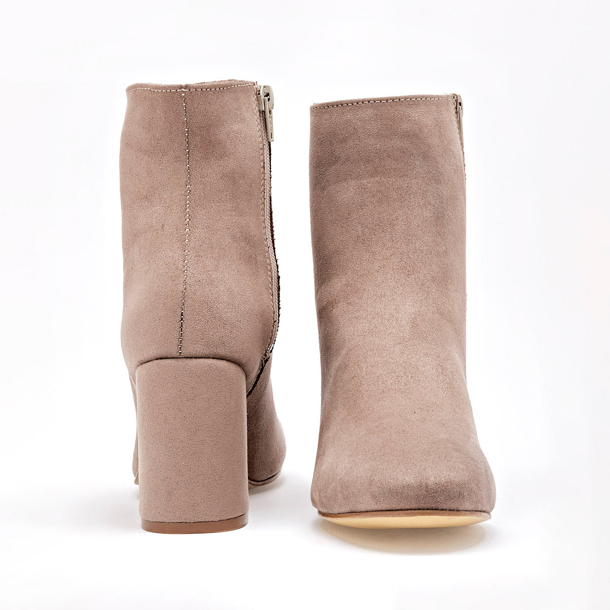 Botin Casual Moramora Mujer Xana Beige Tacon 8 Cm
