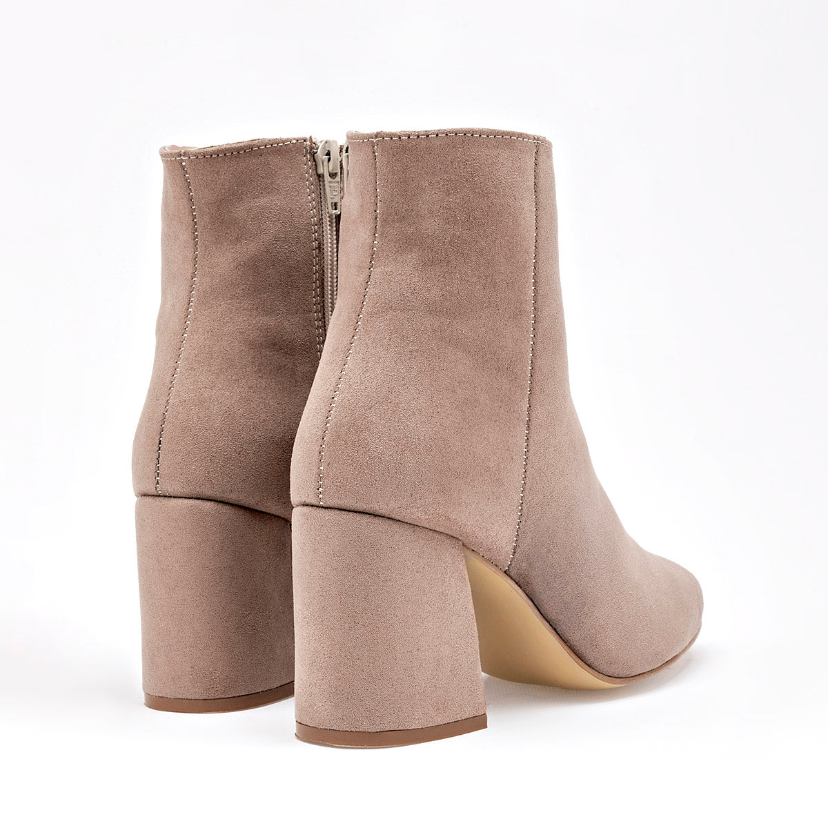Botin Casual Moramora Mujer Xana Beige Tacon 8 Cm