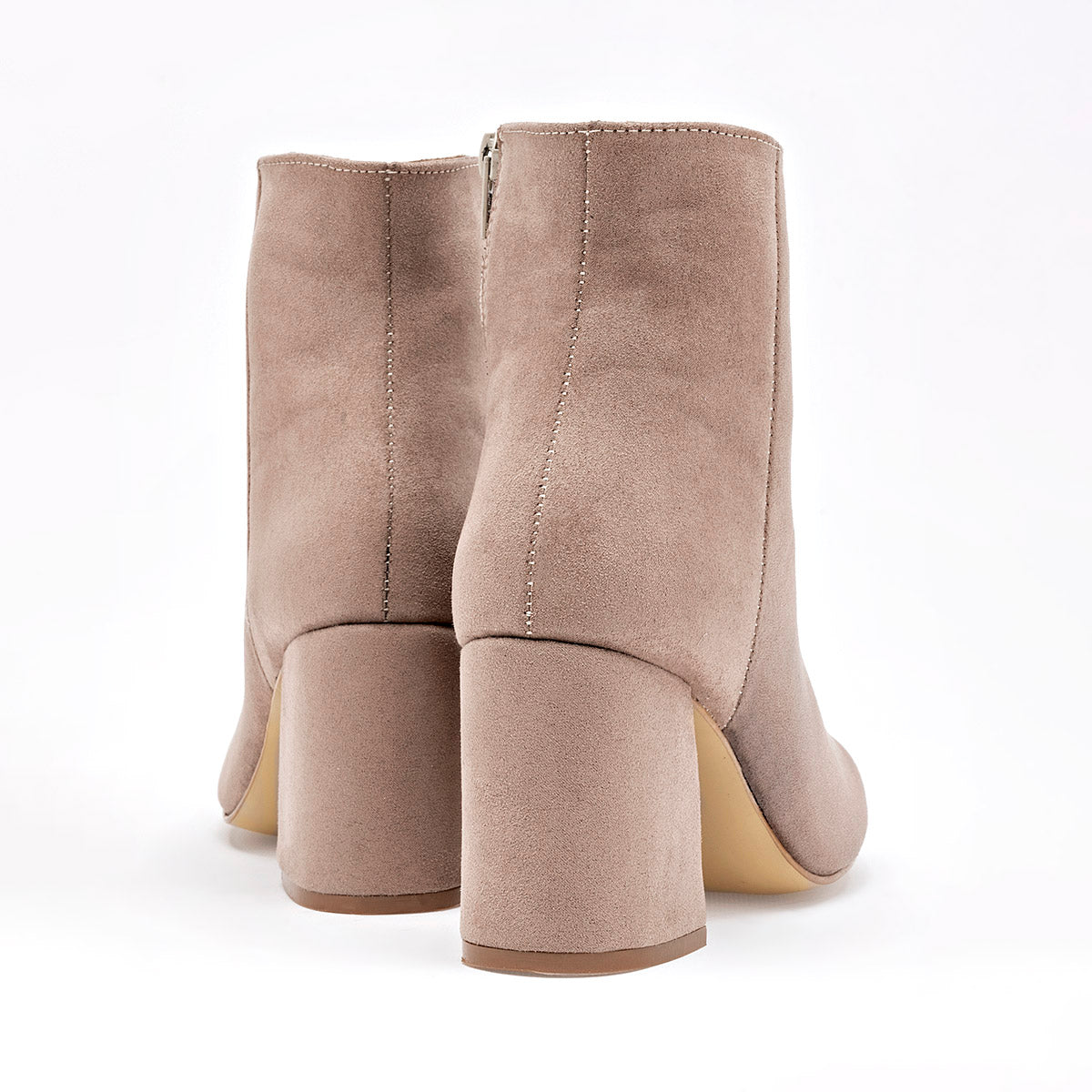 Botin Casual Moramora Mujer Xana Beige Tacon 8 Cm