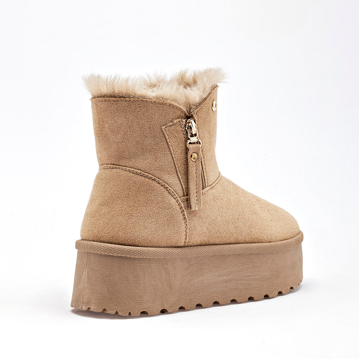 Bota Casual Moramora Mujer Ela Camel Plataforma 5 Cm
