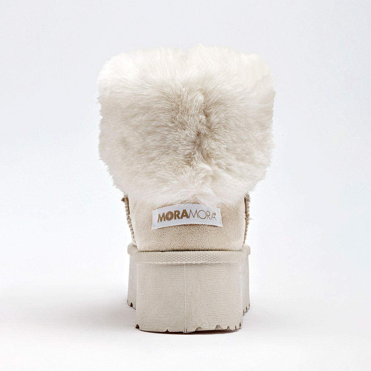 Botin Casual Moramora Mujer Liz Beige Plataforma 5 Cm