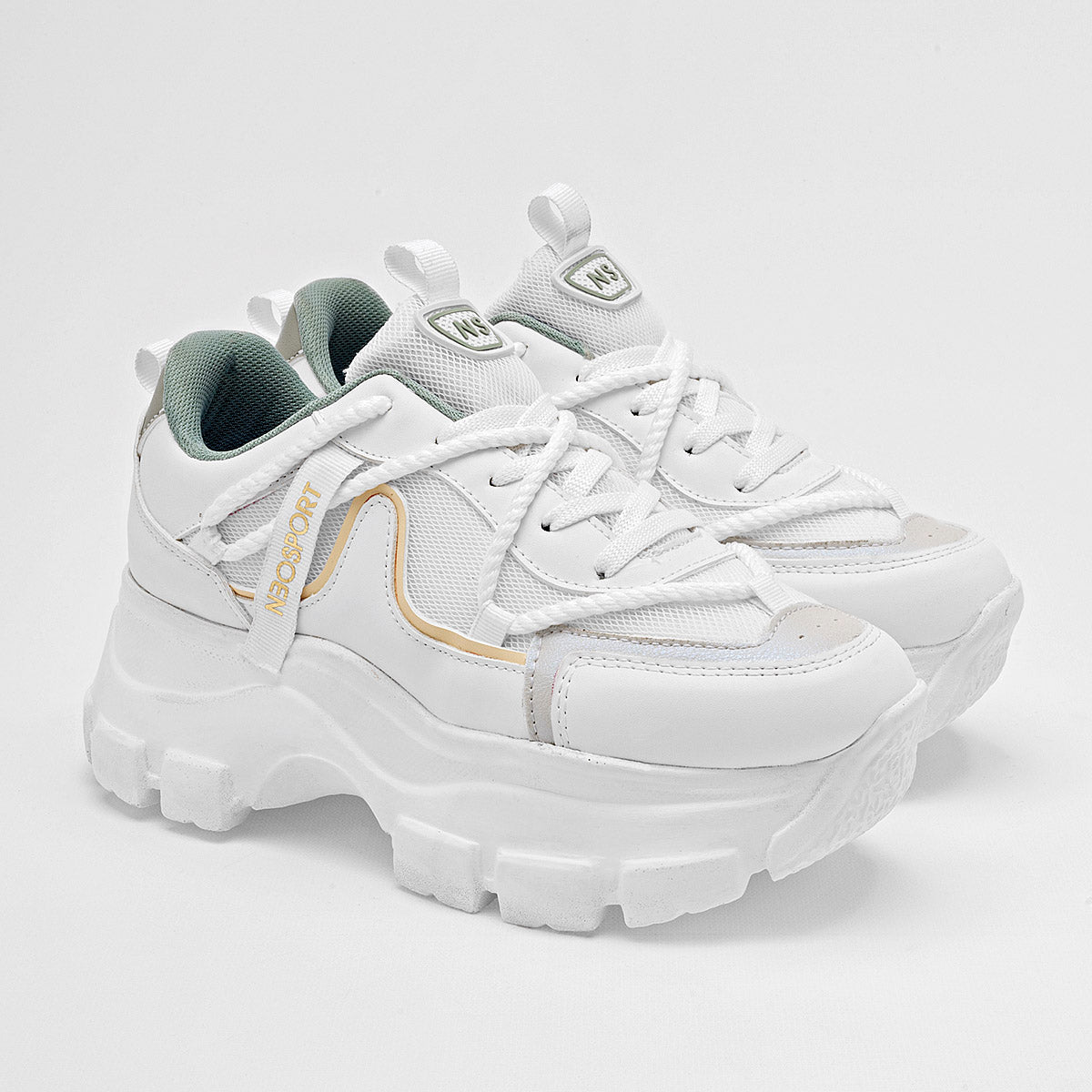 TENIS URBANO MUJER NEOSPORT 2244 BLANCO VERDE