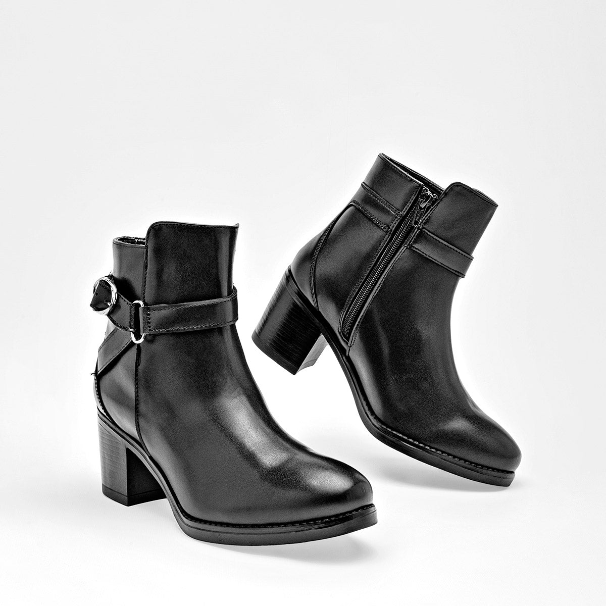 Botin Casual Taguesi Mujer 4530 Negro Tacon 7 Cm Tubo 12 Cm