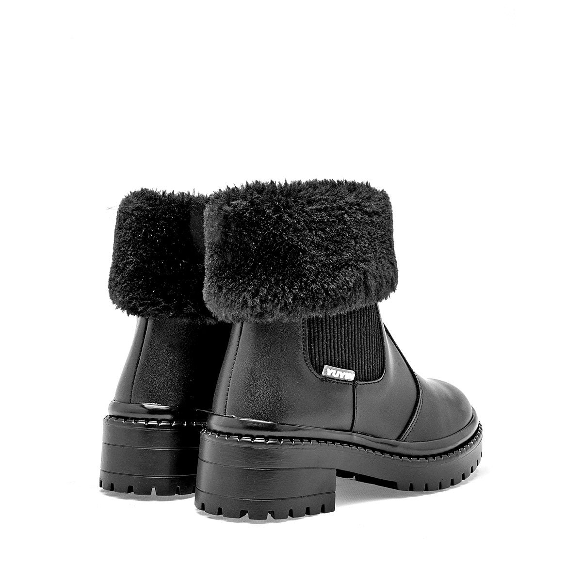 Botin Casua Niña Yuyin 25544 Negro tacon 4cm tubo 11 cm