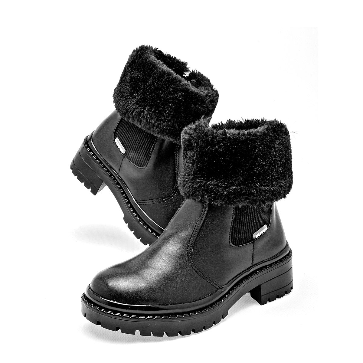 Botin Casua Niña Yuyin 25544 Negro tacon 4cm tubo 11 cm