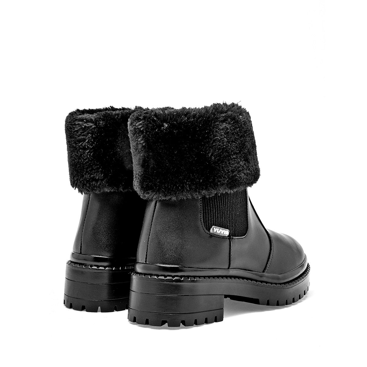Botin Casual mujer Yuyin 25544 negro tacon 4cm tubo 11 cm