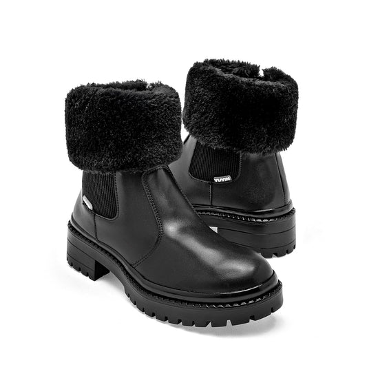 Botin Casual mujer  Yuyin 25544 negro tacon 4cm tubo 11 cm