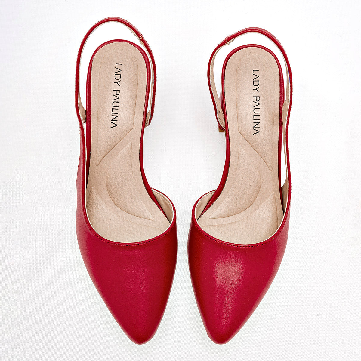 Zapatilla Casual Lady Paulina Mujer 16219 Rojo Tacon 7 Cm