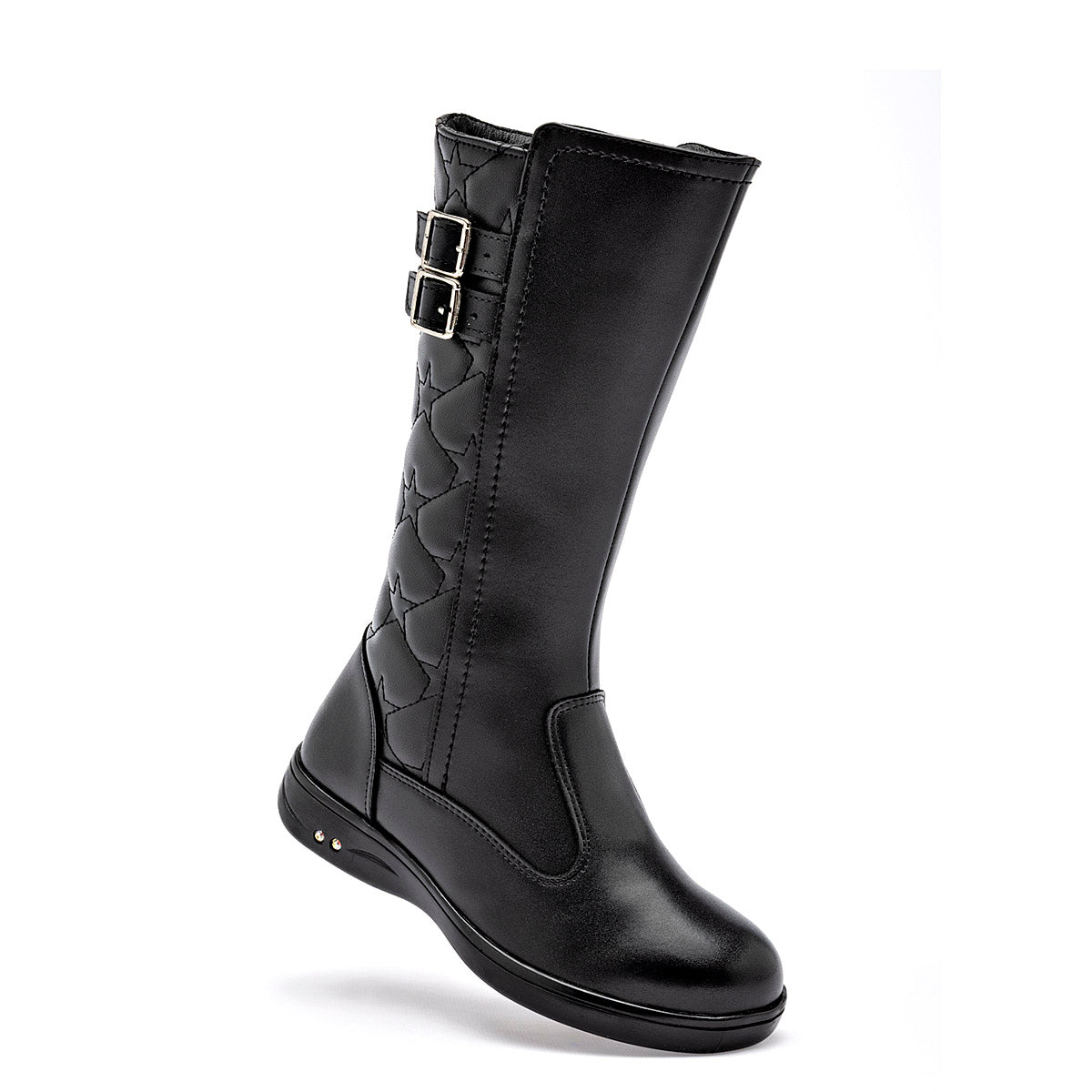 Bota Larga Niña Yuyin Para Mujer 25731 Color Negro Tubo23 Cm